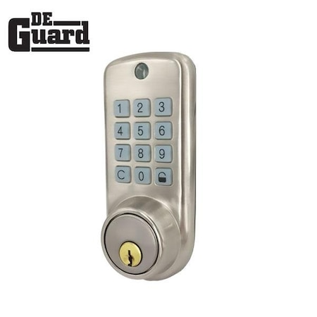 Electronic Deadbolt Lock - Silver - Code + Key